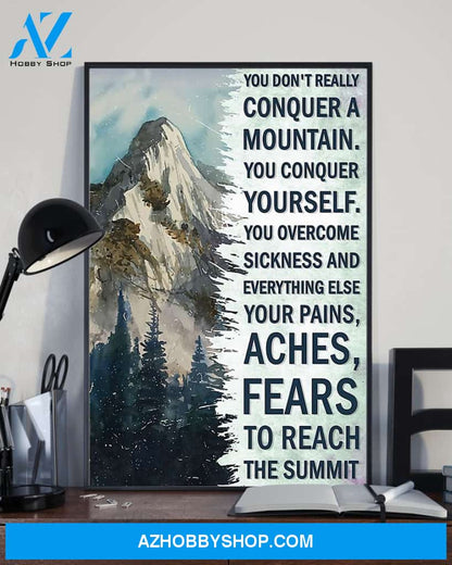 Hiking You Conquer Yourself Vertical Art Canvas, Wall Decor Visual Art