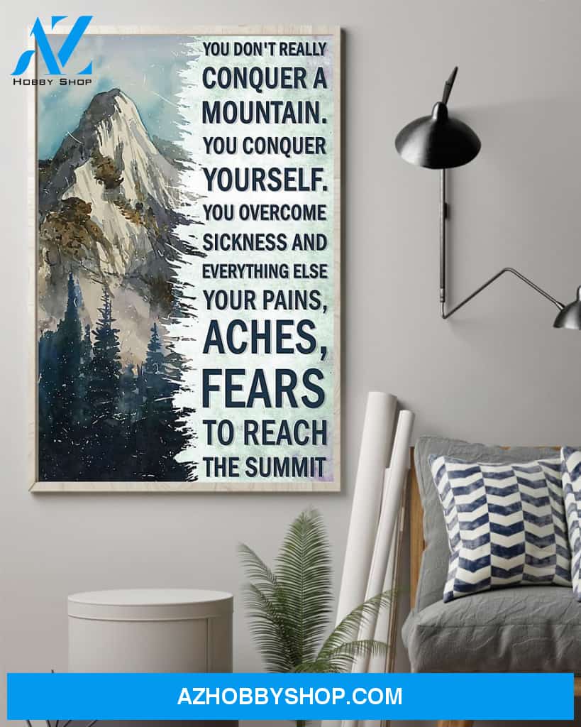 Hiking You Conquer Yourself Vertical Art Canvas, Wall Decor Visual Art