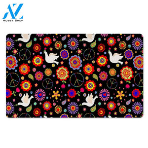 Hippie And Drove Door Mat