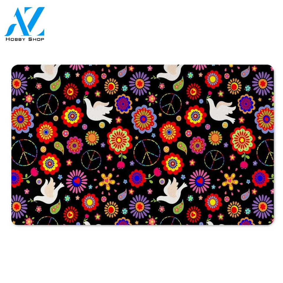 Hippie And Drove Door Mat