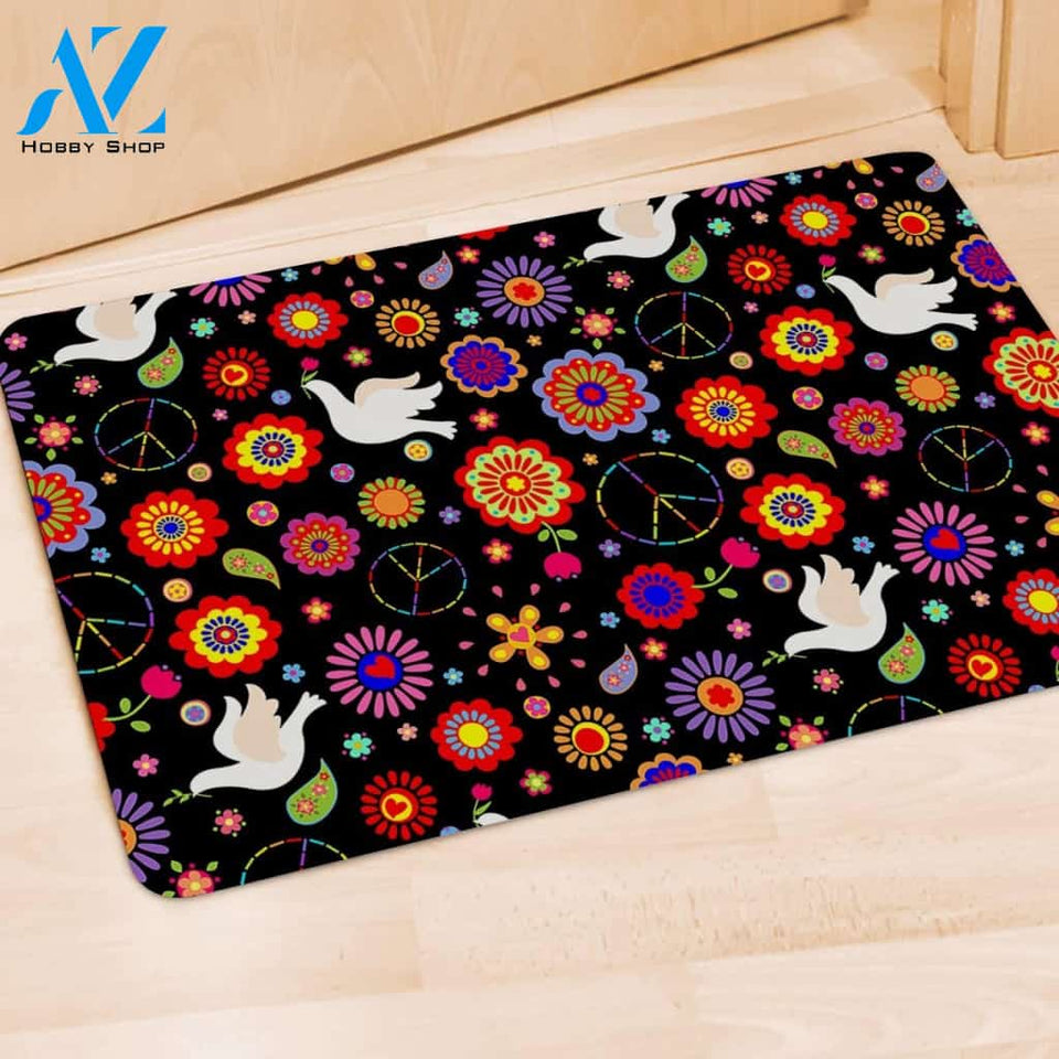 Hippie And Drove Door Mat