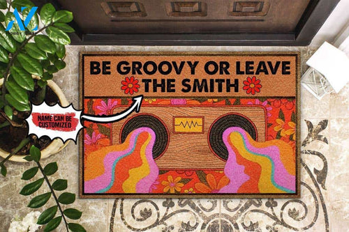 Hippie Be Groovy Or Leave Custom Doormat | Welcome Mat | House Warming Gift