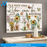 Eviral Store Hippie Bekind Butterflies & Sunflowers Wall Art Canvas Canvas Poster 0211