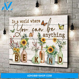 Eviral Store Hippie Bekind Butterflies & Sunflowers Wall Art Canvas Canvas Poster 0211