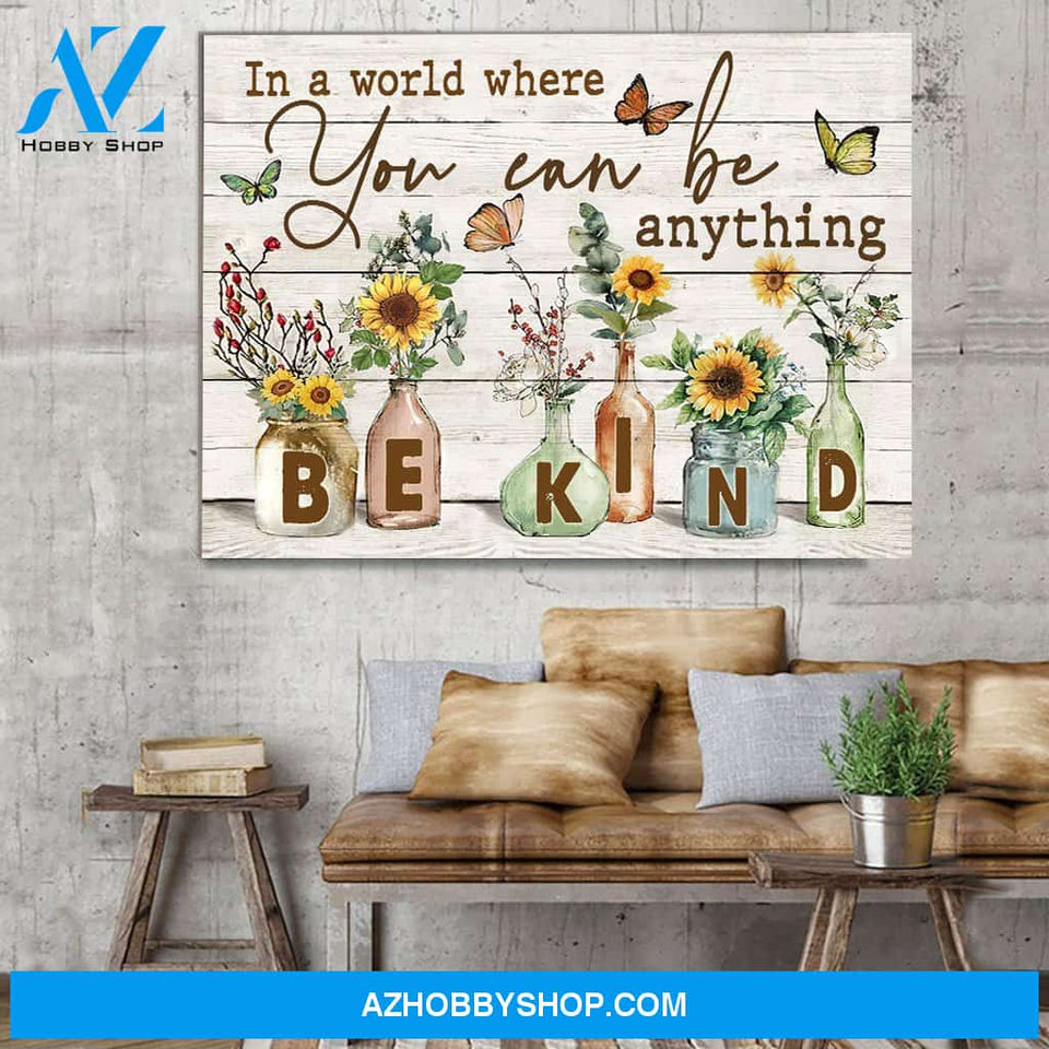 Eviral Store Hippie Bekind Butterflies & Sunflowers Wall Art Canvas Canvas Poster 0211