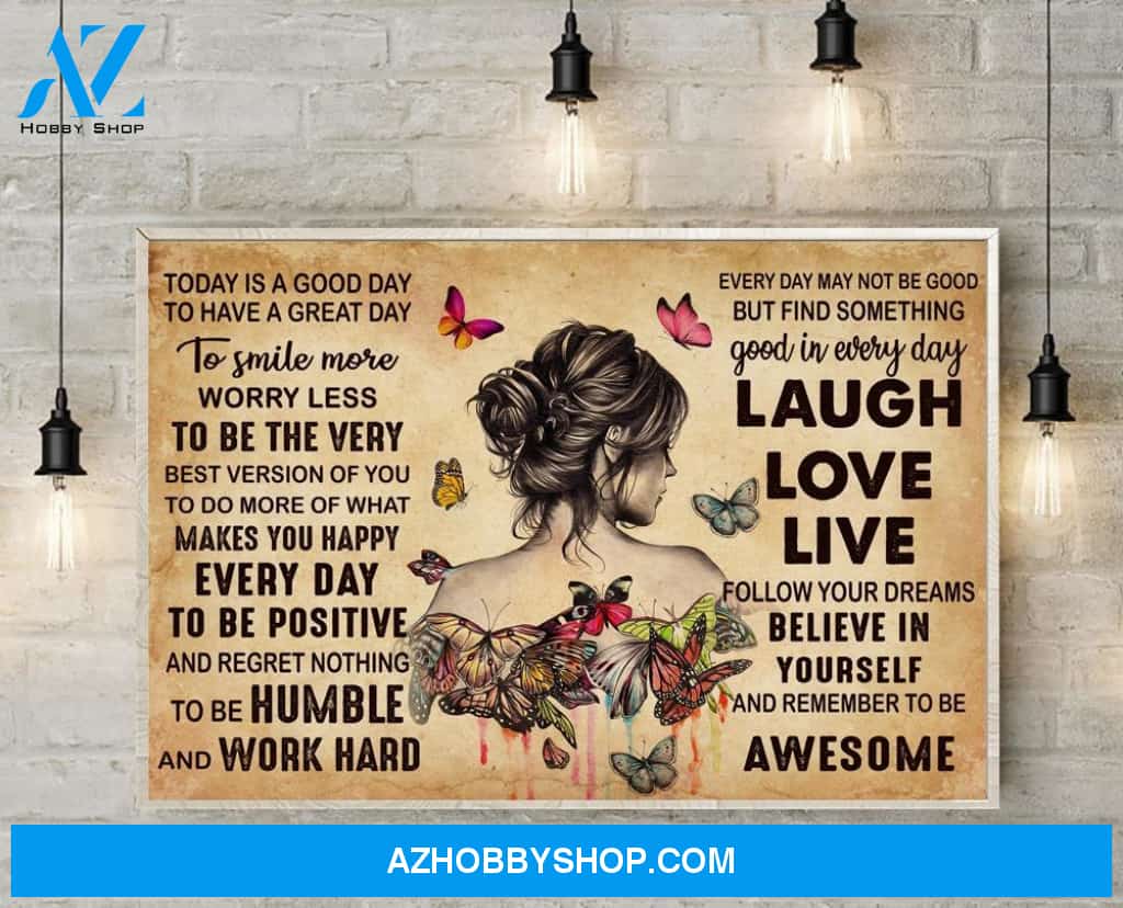 Hippie Canvas, Best Gift Idea To Day Is A Good Day Butterflies Canvas Wall Art Gift For Hippie