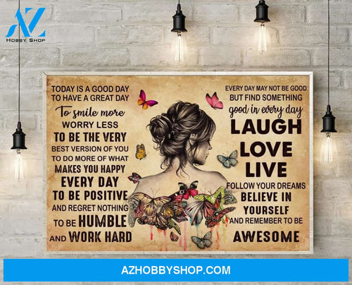 Hippie Canvas, Best Gift Idea To Day Is A Good Day Butterflies Canvas Wall Art Gift For Hippie