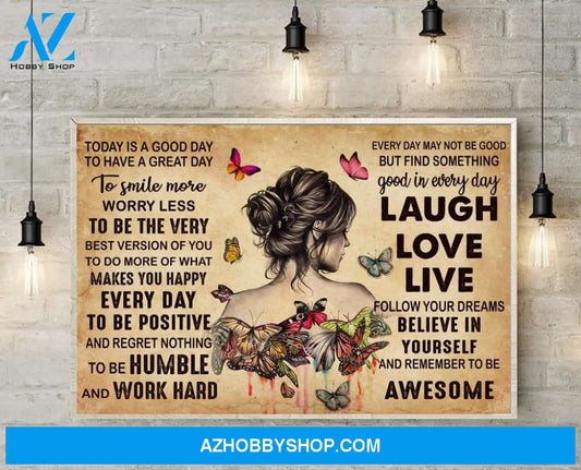 Hippie Canvas, Best Gift Idea To Day Is A Good Day Butterflies Canvas Wall Art Gift For Hippie