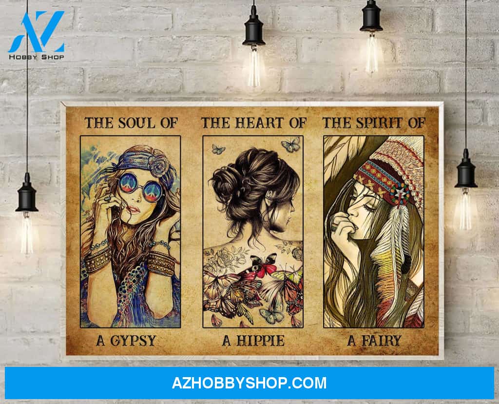 Hippie Canvas, Gift For Hippie, The Soul Of A Gypsy Canvas