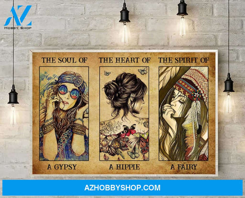 Hippie Canvas, Gift For Hippie, The Soul Of A Gypsy Canvas