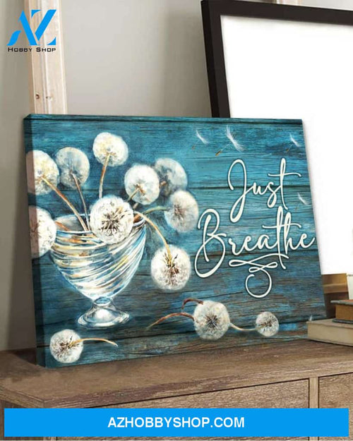 Hippie Dandelion Poster Decor Just Breathe Wall Art Poster Flower Vase, Home Decor