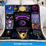 Hippie Daughter of the Sun And Moon Fleece Blanket Gift for Daughter