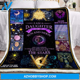 Hippie Daughter of the Sun And Moon Fleece Blanket Gift for Daughter