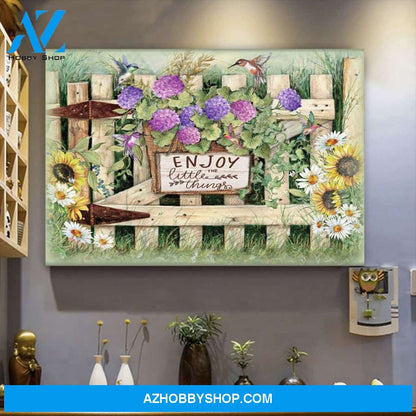 Personalized Canvas Hippie Enjoy The Little Things Hummingbird Christmas Gift Idea Canvas Wall Art