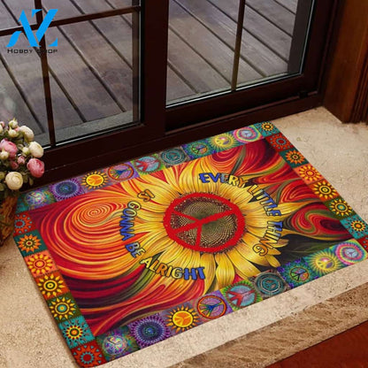 Hippie Every Little Thing Is Gonna Be Alright Sunflower DOORMAT