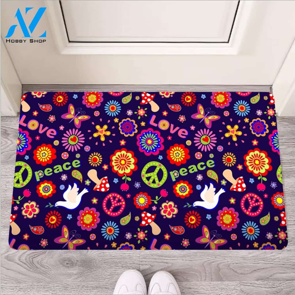 Hippie Floral Door Mat