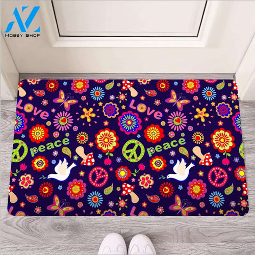 Hippie Floral Door Mat