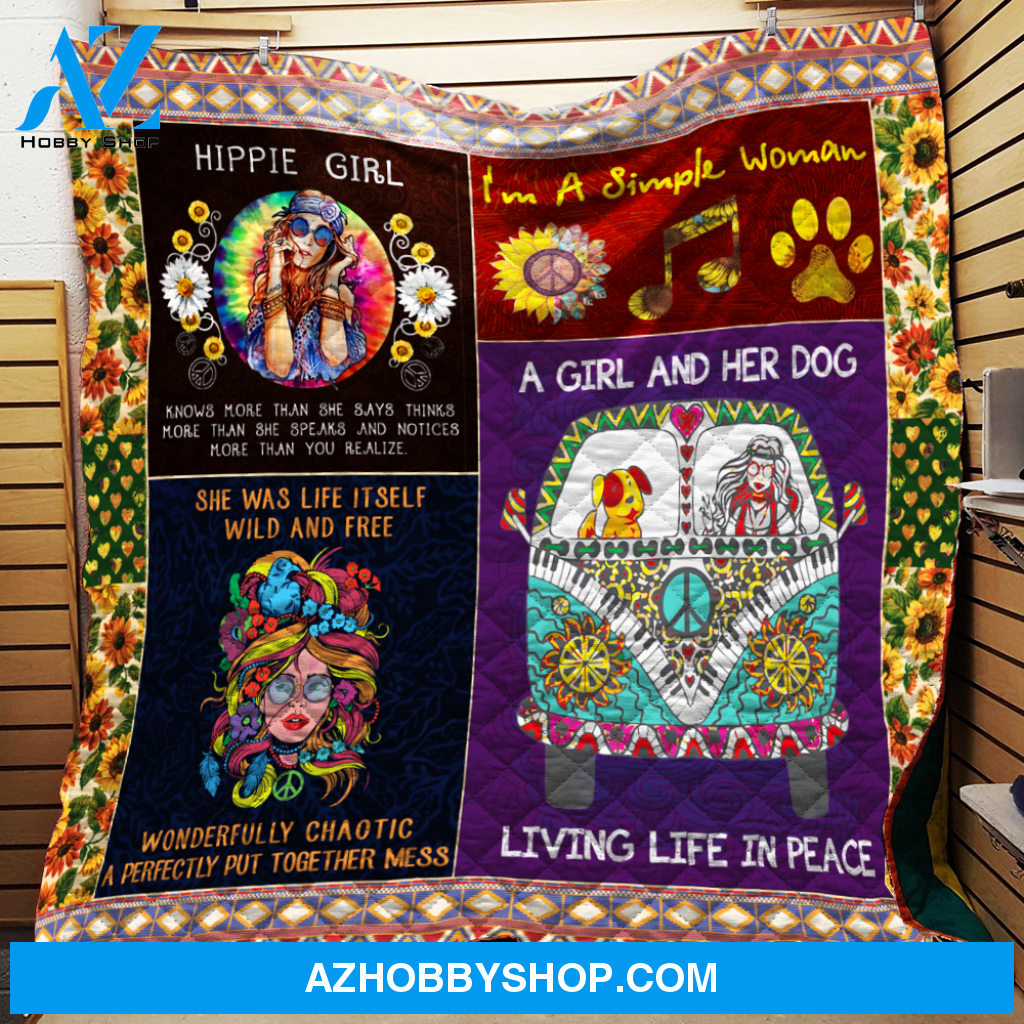 Hippie Girl Fleece Blanket