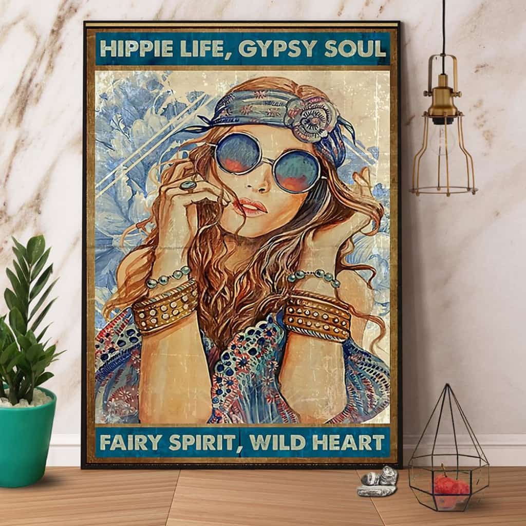 Hippie Girl Hippie Life Gypsy Soul Fairy Spirit Wild Heart Paper Poster No Frame Matte Canvas Wall Decor