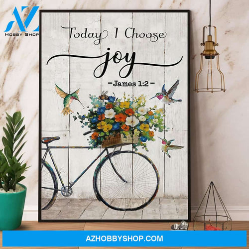 Hippie Hummingbird Today I Choose Joy Canvas And Poster, Wall Decor Visual Art