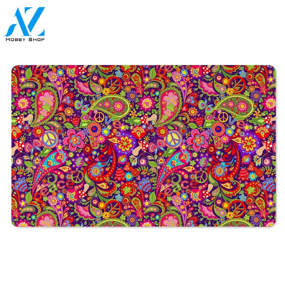 Hippie Paisley Door Mat