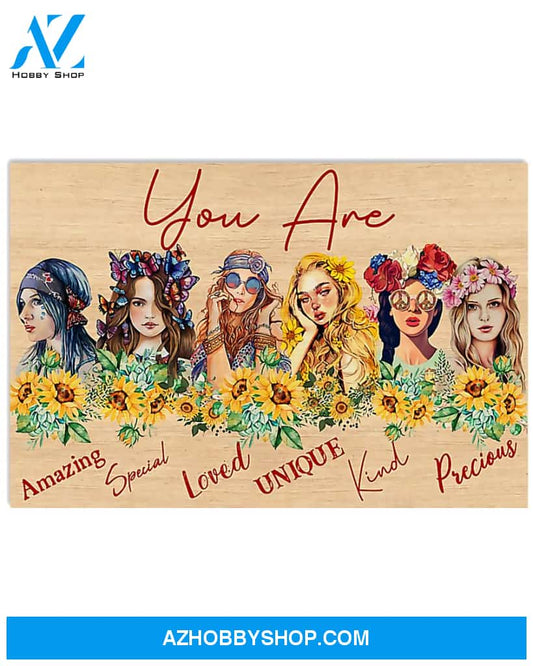 Hippie Poster You Are Amazing Special Loved Unique Kind Precious Wall Decor