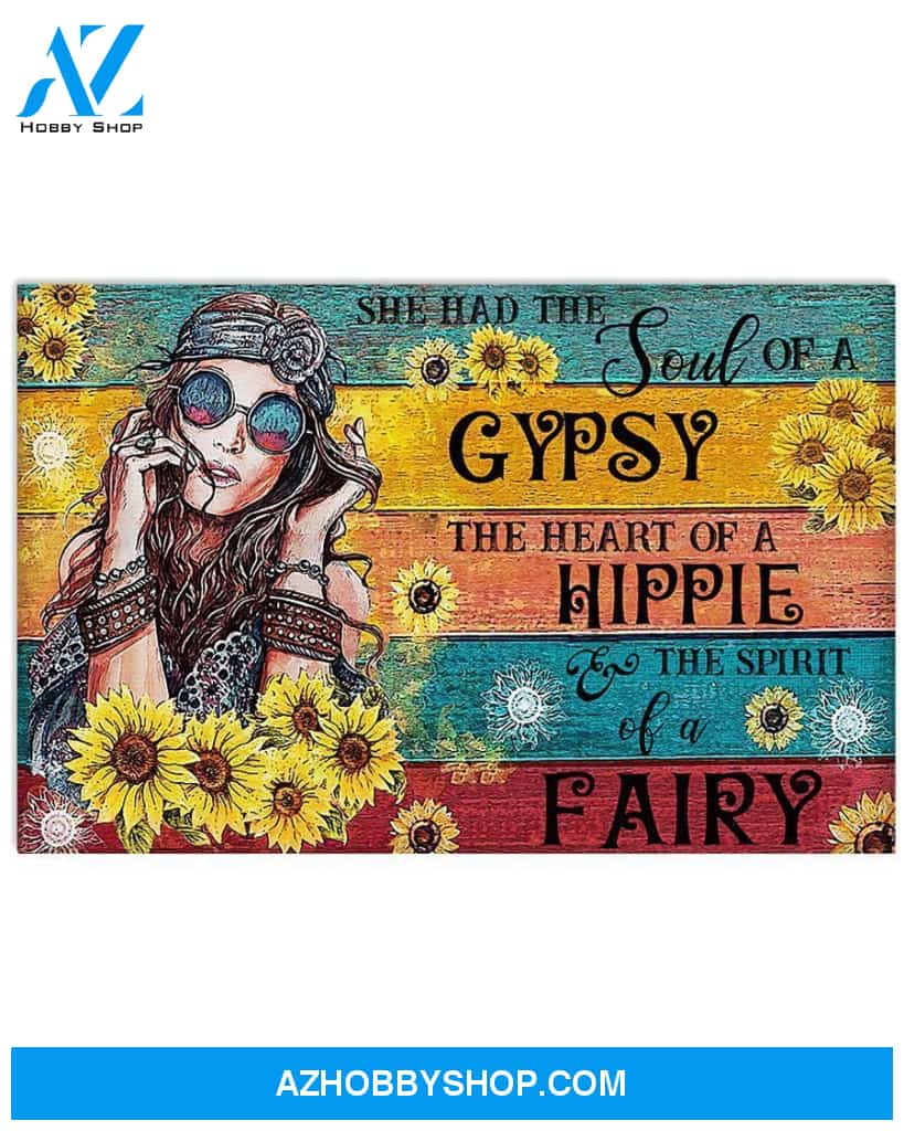 Hippie She Had The Spirit Of A Fairy Canvas Wall Art, Wall Decor Visual Art