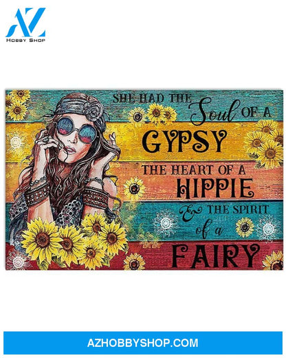 Hippie She Had The Spirit Of A Fairy Canvas Wall Art, Wall Decor Visual Art