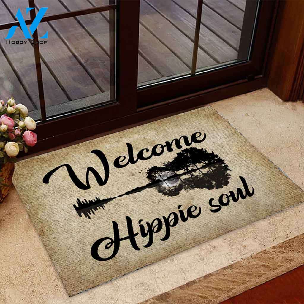 Hippie Soul Easy Clean Welcome DoorMat | Felt And Rubber | 40x60 cm | 45x75 cm | 60x90 cm | Colorful | DO1086