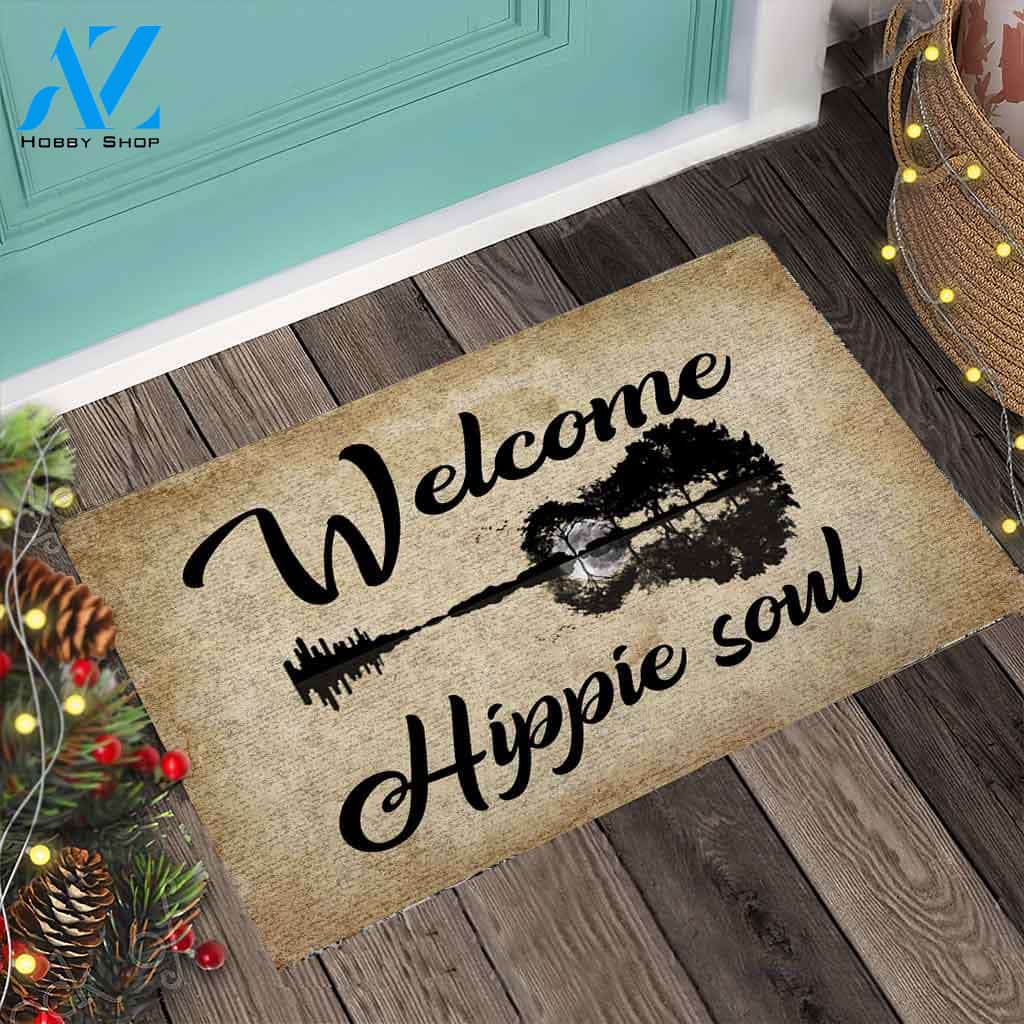Hippie Soul Easy Clean Welcome DoorMat | Felt And Rubber | 40x60 cm | 45x75 cm | 60x90 cm | Colorful | DO1086