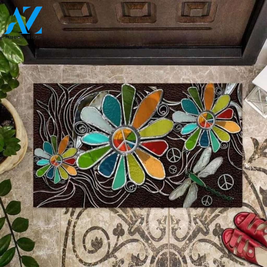 Hippie Soul Hippie Leather Pattern Print Doormat | Welcome Mat | House Warming Gift