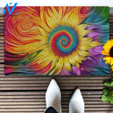 Hippie sunflower Aesthetic Doormat | Welcome Mat | House Warming Gift