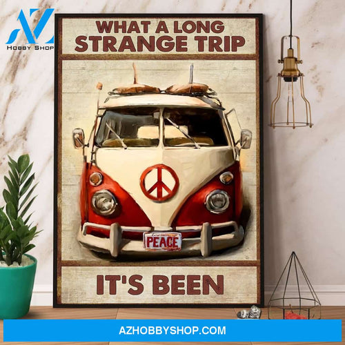 Hippie What A Long Strange Trip It'S Been Hippie Car Vintage Canvas And Poster, Wall Decor Visual Art