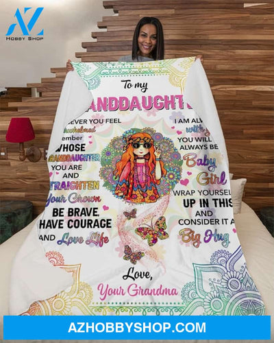 Hippie Whenever You Feel - To Granddaughter Fleece Blanket - Gift For Granddaughter