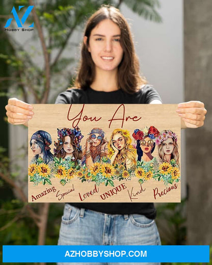 Hippie You Are Amazing Canvas Wall Art, Wall Decor Visual Art