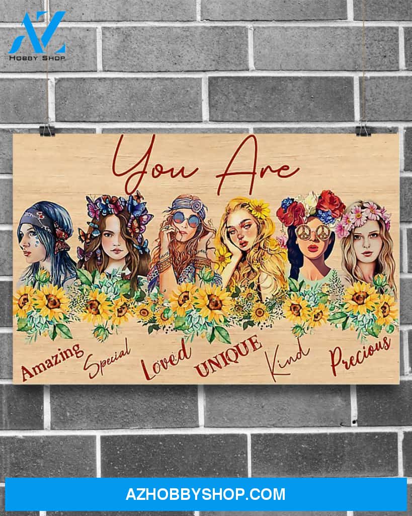 Hippie You Are Amazing Canvas Wall Art, Wall Decor Visual Art