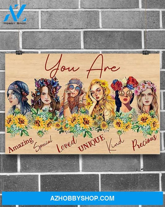 Hippie You Are Amazing Canvas Wall Art, Wall Decor Visual Art