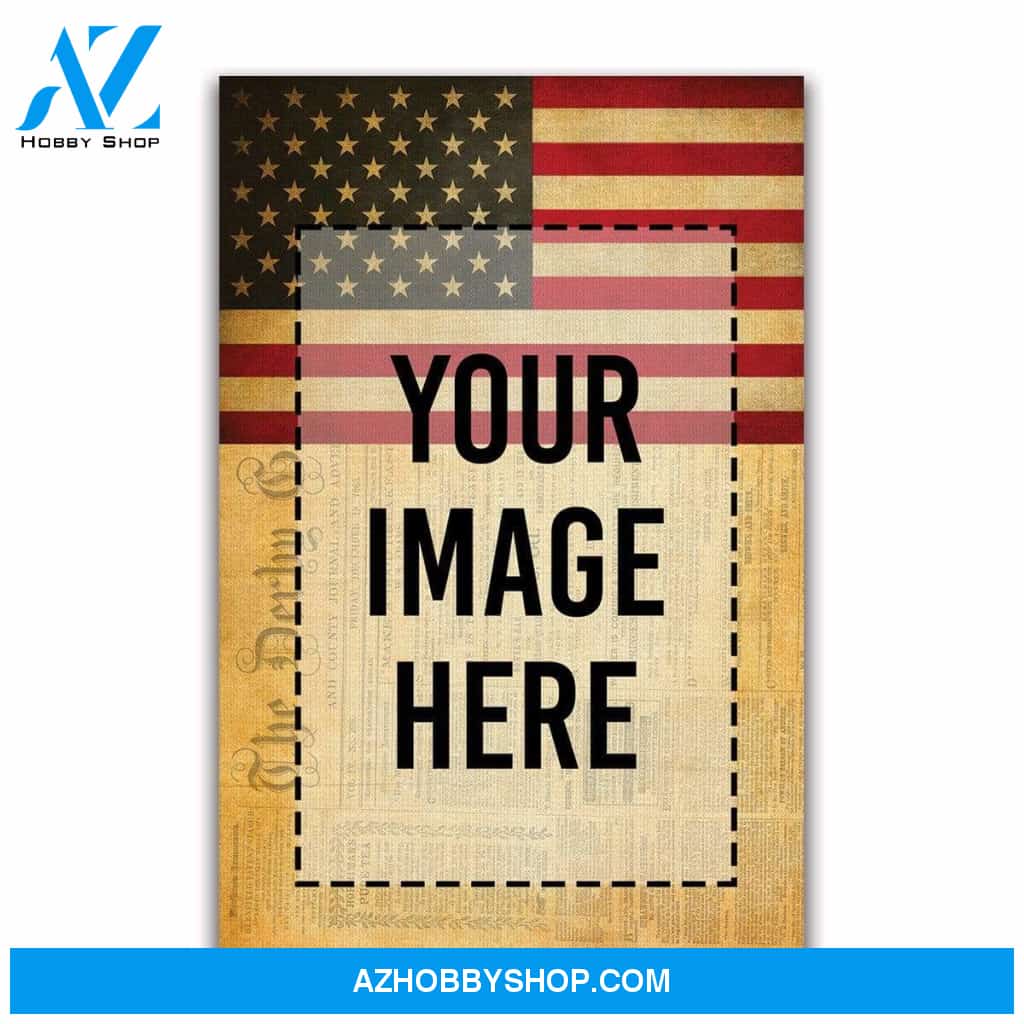 Hockey custom canvas prints with your photo - Flag