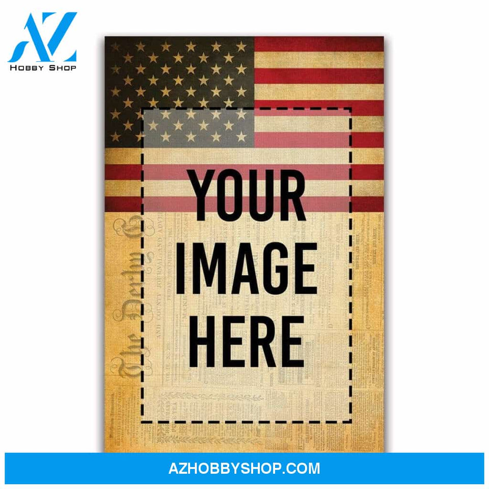 Hockey custom canvas prints with your photo - Flag