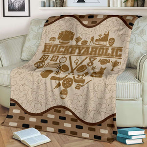 Hockey Heart Hockeyaholic Blanket Gift For Hockey lovers Birthday Gift Home Decor Bedding Couch Sofa Soft and Comfy Cozy