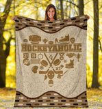 Hockey Heart Hockeyaholic Blanket Gift For Hockey lovers Birthday Gift Home Decor Bedding Couch Sofa Soft and Comfy Cozy