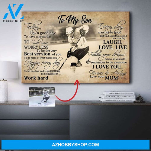Hockey player Customized Canvas- To my son