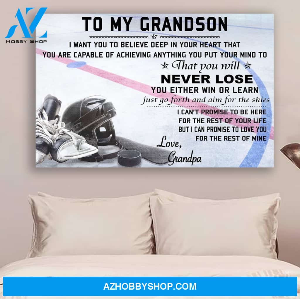 G-hockey Poster - grandpa to grandson - never lose