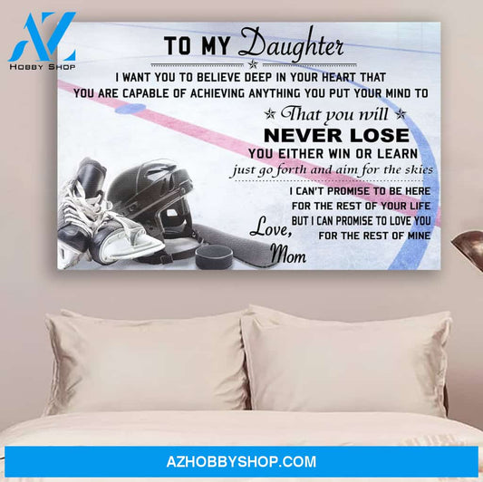 G- hockey Poster - mom to daughter - never lose