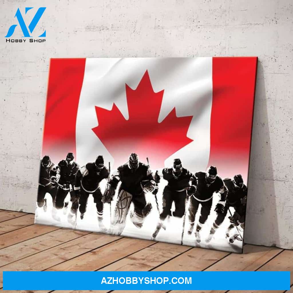 Hockey Team Spirit Canada Flag Print Hockey