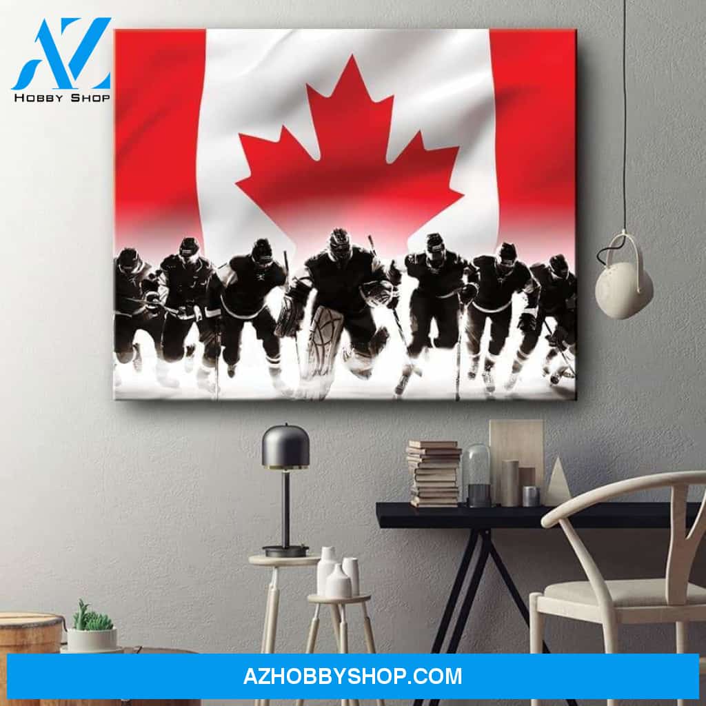 Hockey Team Spirit Canada Flag Print Hockey