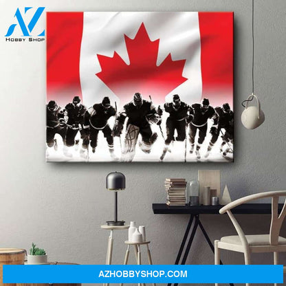 Hockey Team Spirit Canada Flag Print Hockey