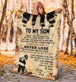 Hockey To My Son I Want You To Believe Blanket Gift For SOn From Dad Birthday Gift Home Decor Bedding Couch Sofa Soft and Comfy Cozy