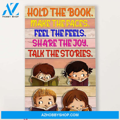 Teacher Classroom Canvas Hold The Book Make The Faces, Student Wall Art Back to School Gift for Teacher