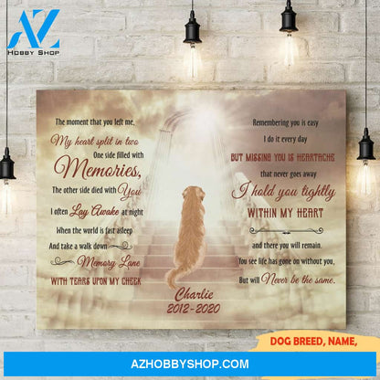 Hold You Tightly - Personalized Custom Canvas - Memorial Dog Gifts